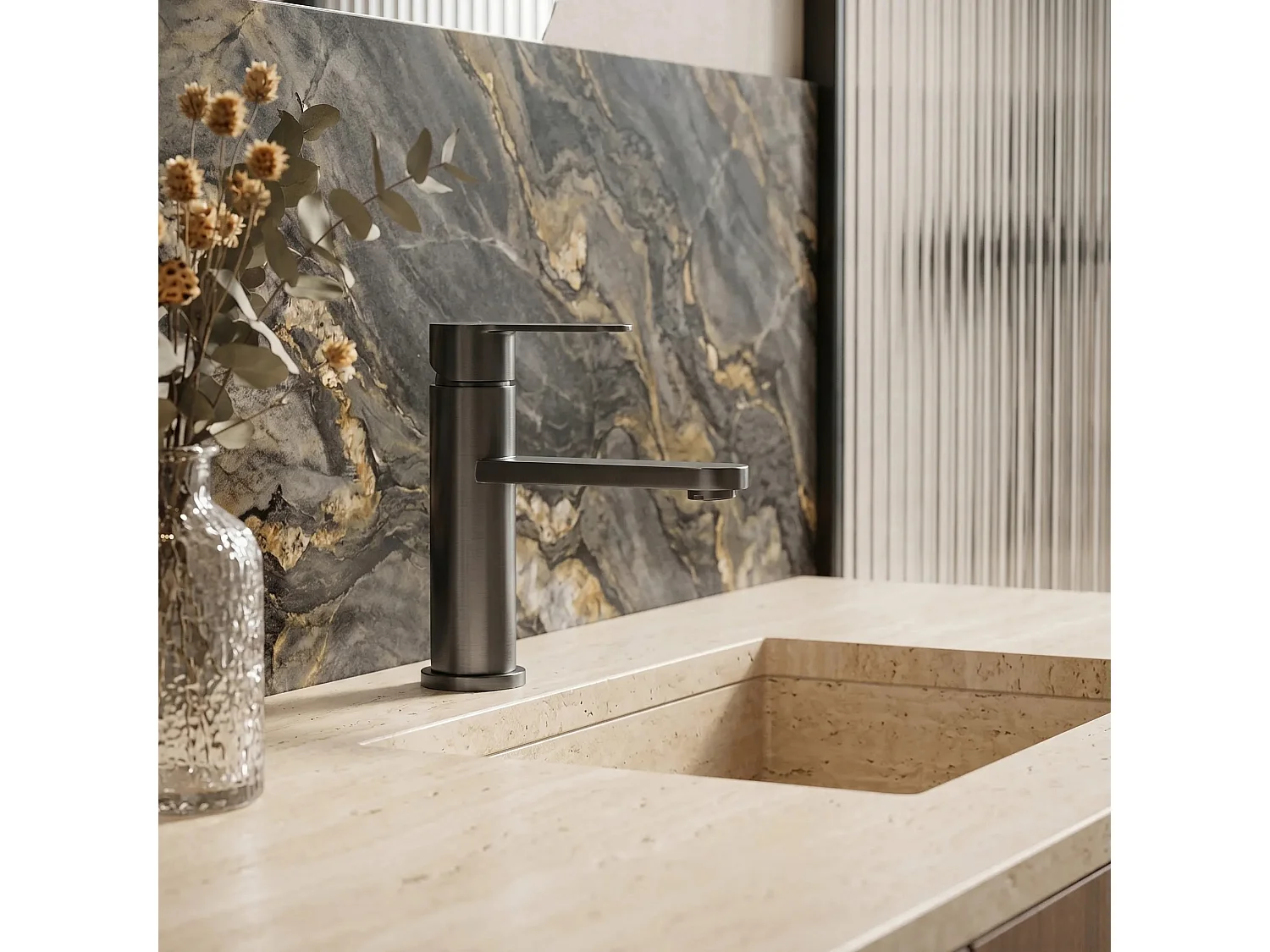 Robinet De Lavabo Rea Arcos Low Titanium