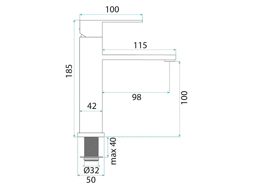 Robinet De Lavabo Rea Arcos Low Titanium