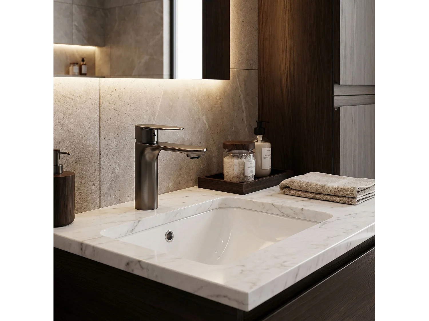 Robinet De Lavabo Rea Drop Low Titanium