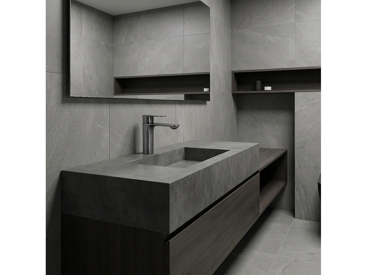 Robinet De Lavabo Rea Drop Low Titanium