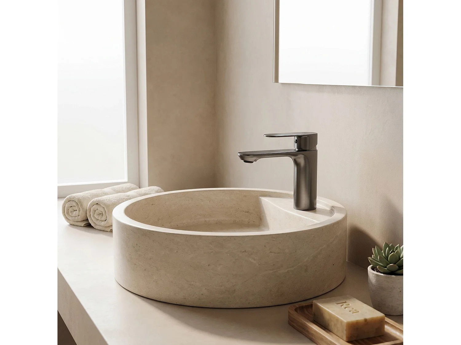 Robinet De Lavabo Rea Drop Low Titanium