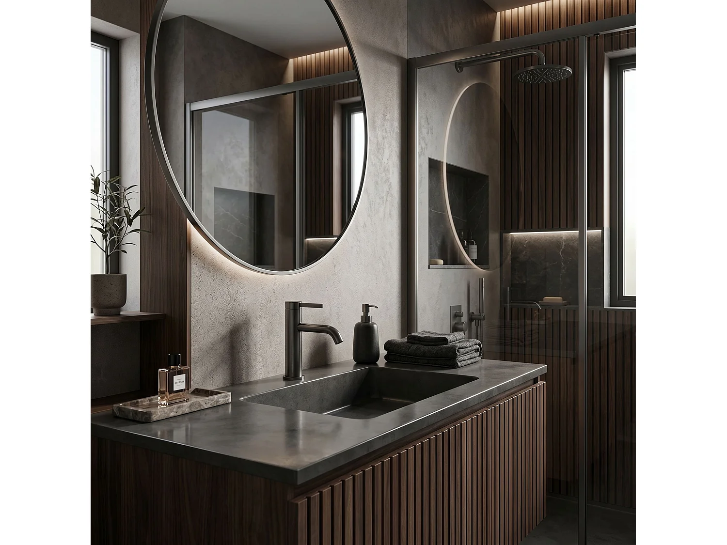 Robinet De Lavabo Rea Rivo Low Titanium
