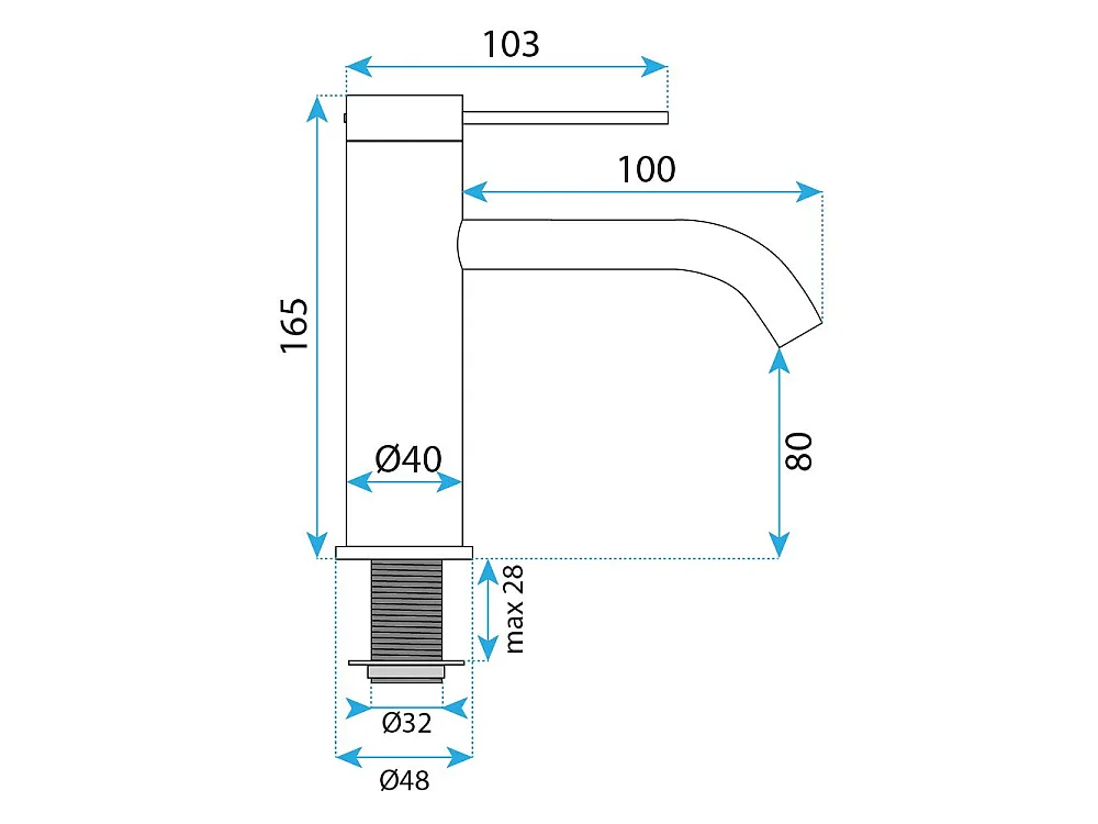 Robinet De Lavabo Rea Rivo Low Titanium