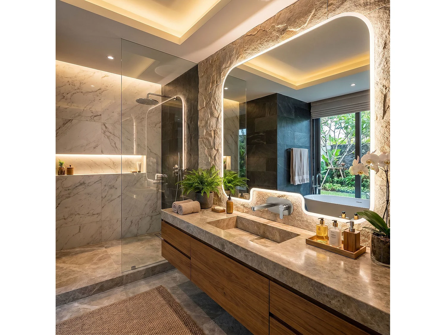 Robinet De Lavabo Dissimulé Rea Arcos Brush Nickel