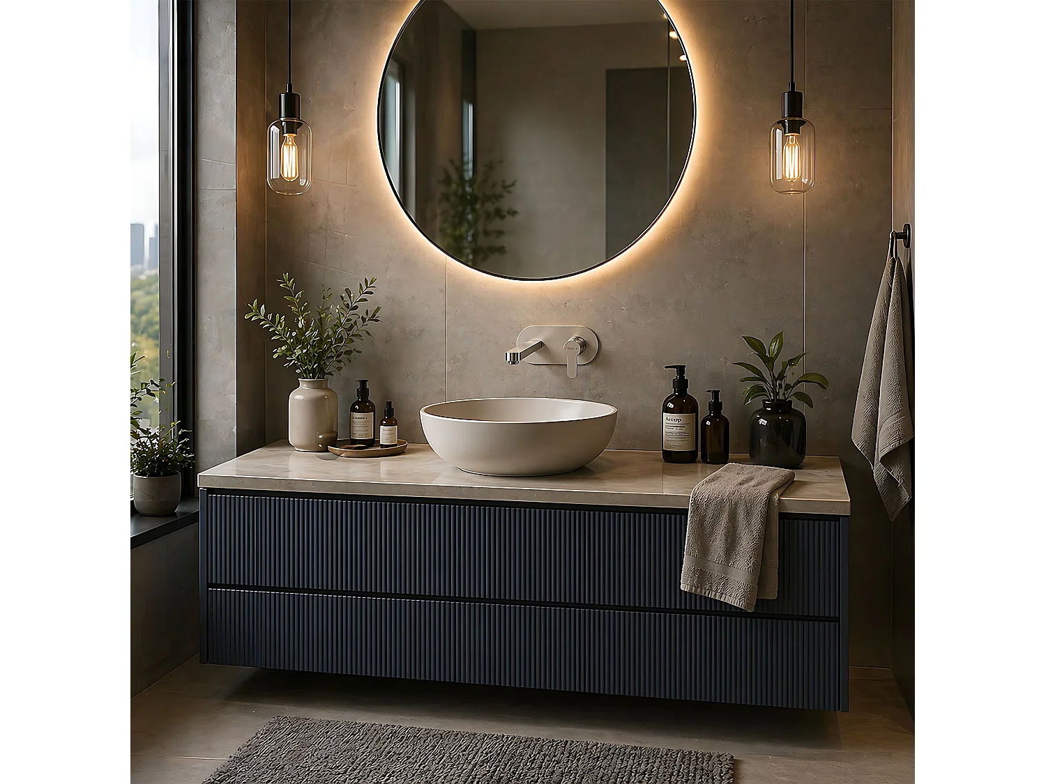 Robinet De Lavabo Dissimulé Rea Arcos Brush Nickel