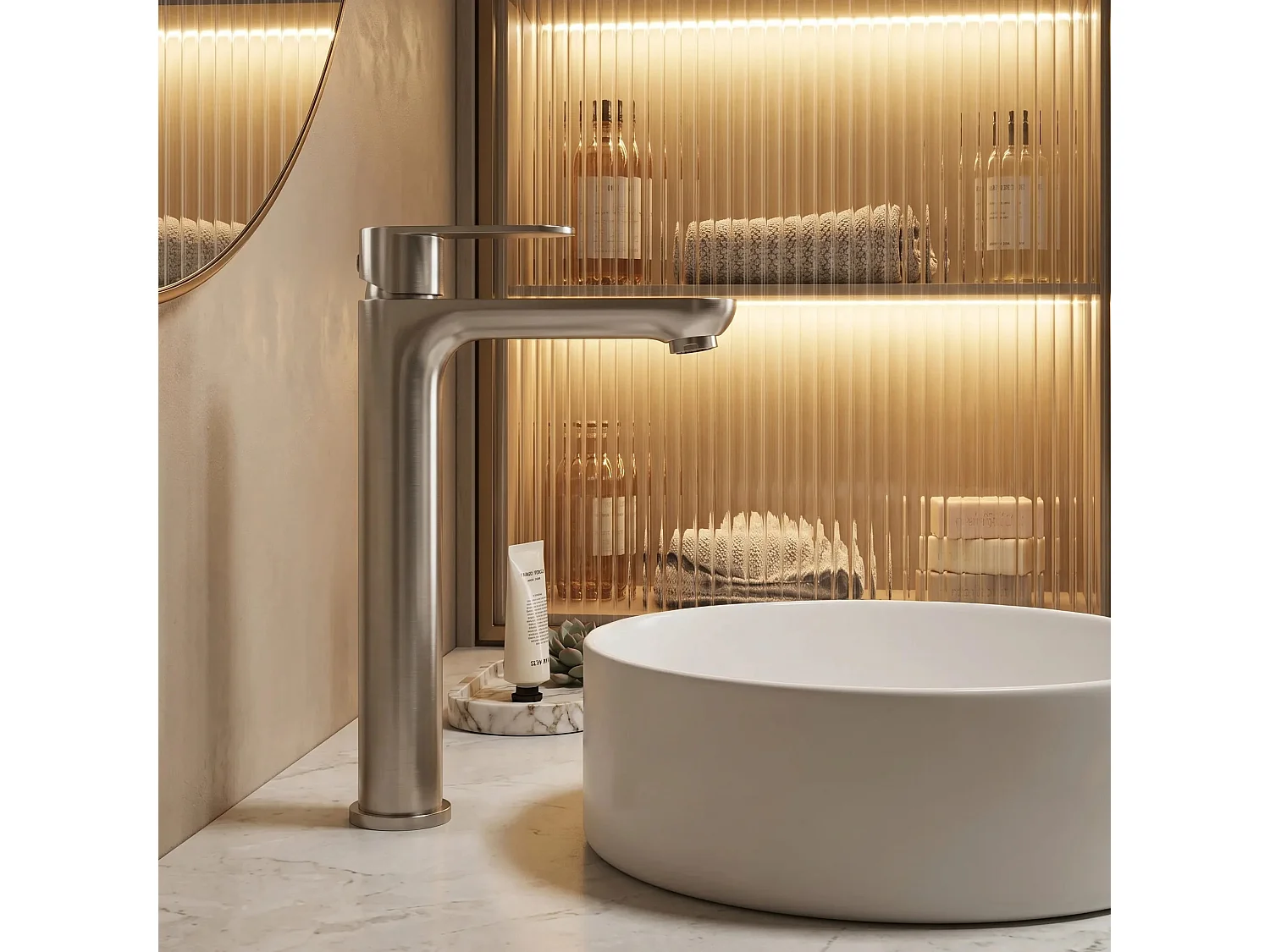 Robinet De Lavabo Rea Logan High Brush Nickel