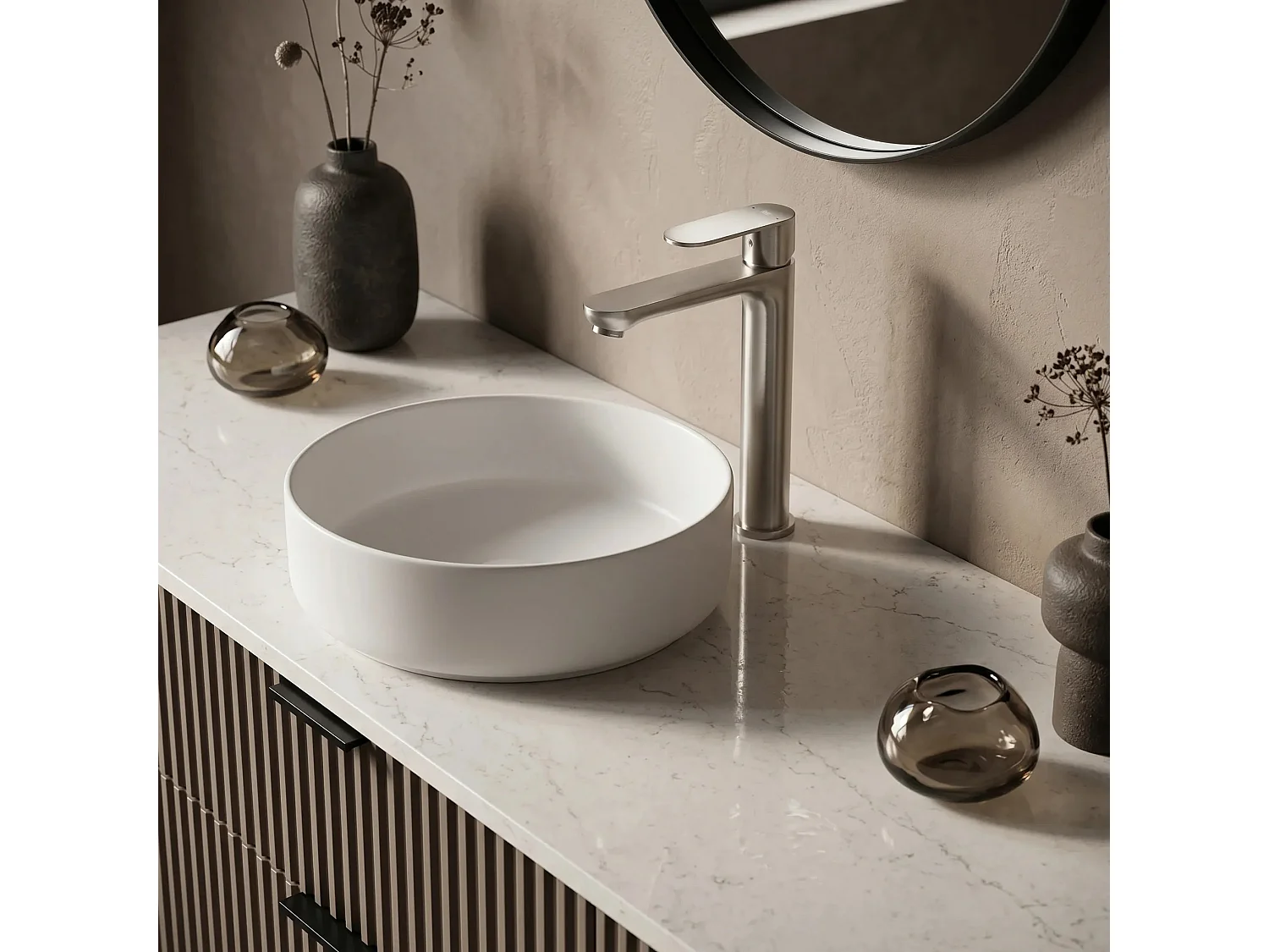 Robinet De Lavabo Rea Logan High Brush Nickel