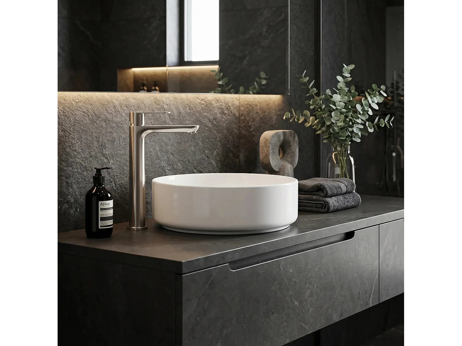 Robinet De Lavabo Rea Logan High Brush Nickel