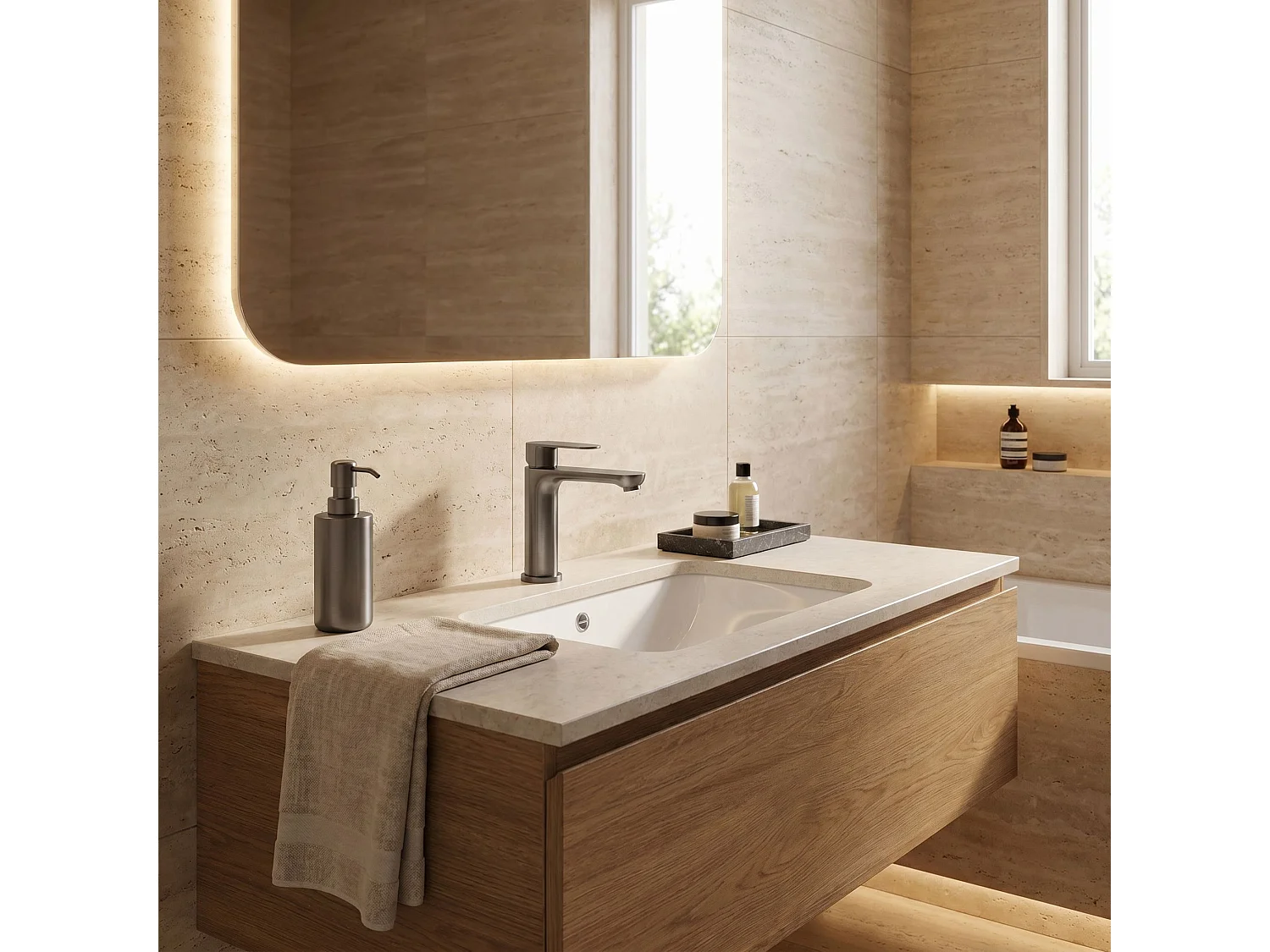 Robinet De Lavabo Rea Logan Low Titanium
