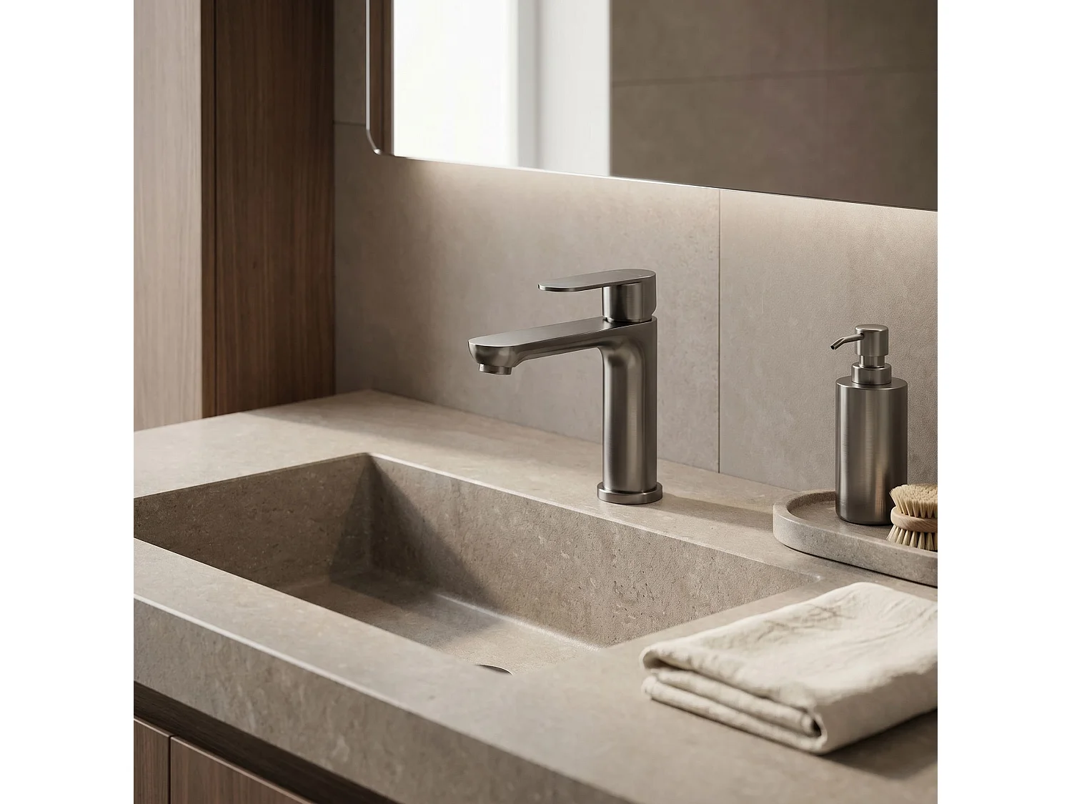 Robinet De Lavabo Rea Logan Low Titanium