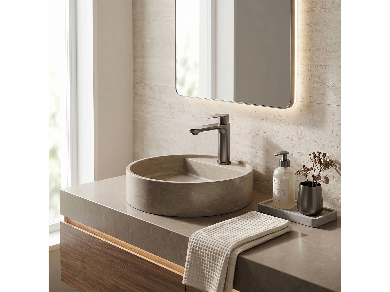 Robinet De Lavabo Rea Logan Low Titanium