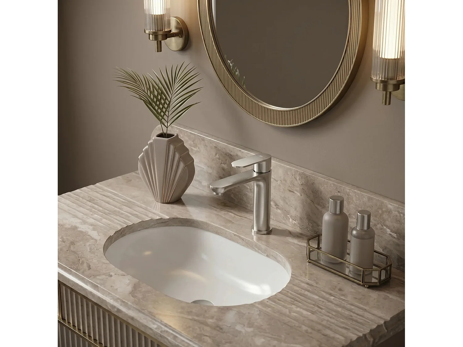 Robinet De Lavabo Rea Logan Low Brush Nickel