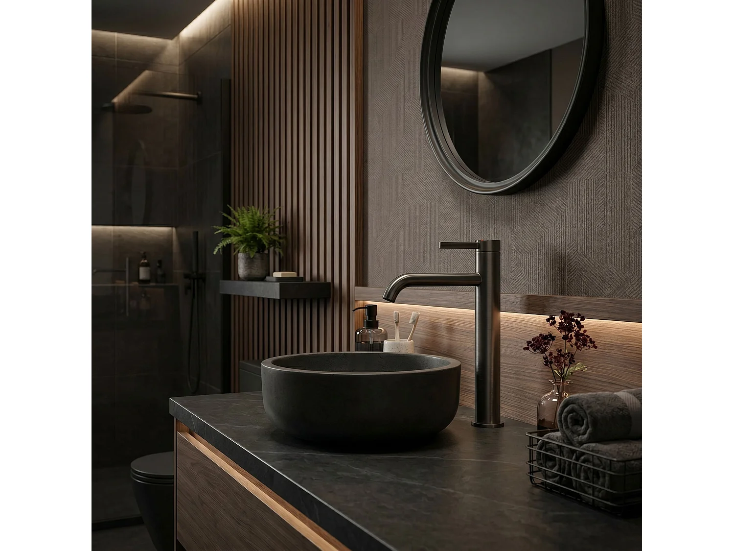 Washbasin Tap Rea Rivo High Titanium