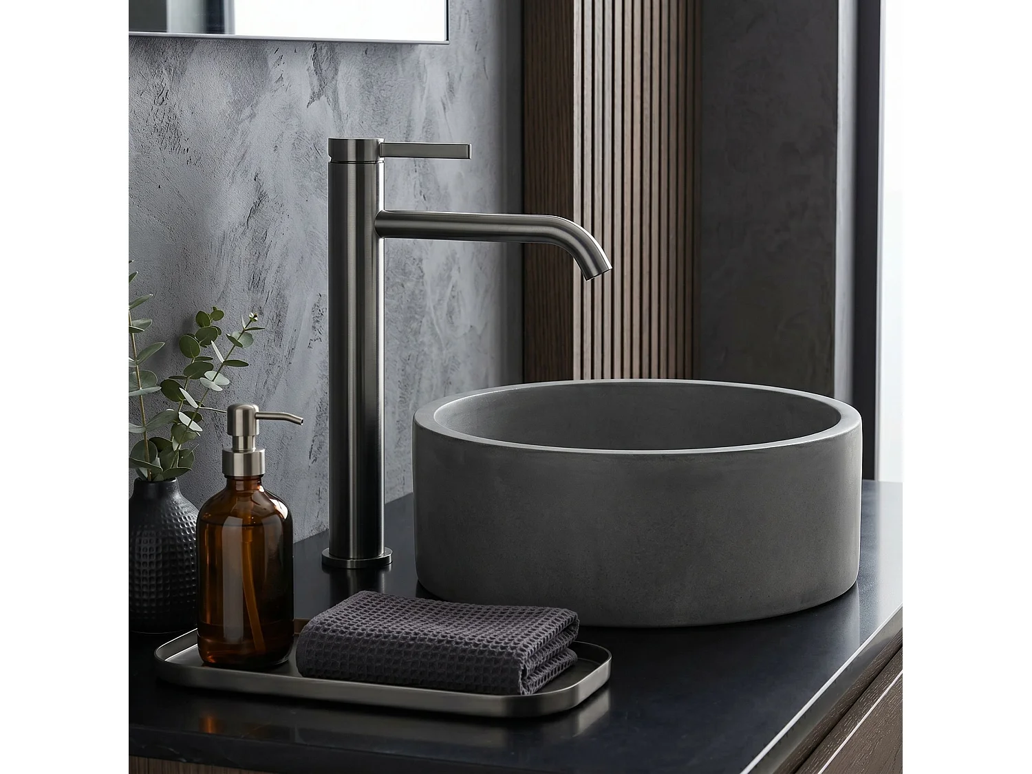 Washbasin Tap Rea Rivo High Titanium