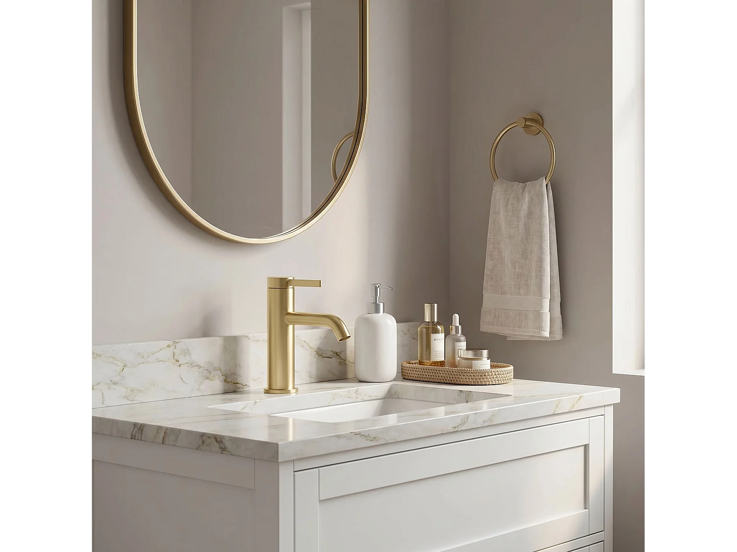 Robinet De Lavabo Rea Rivo Low Brush Gold