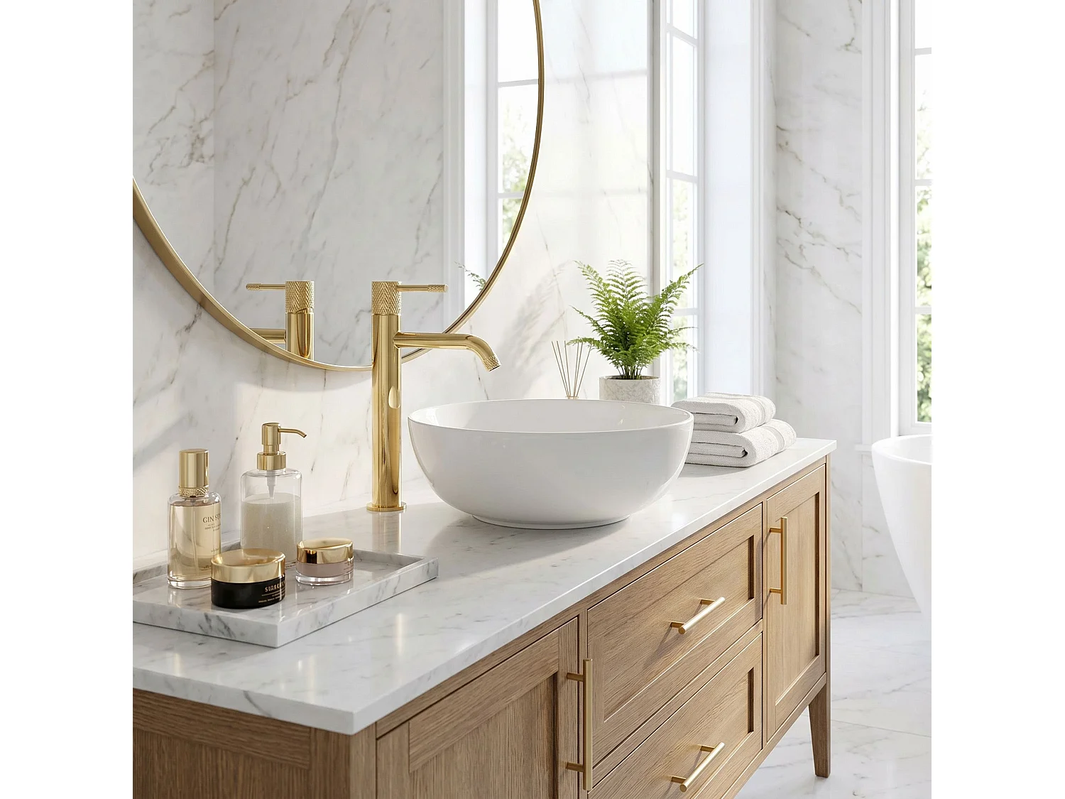Wastafelkraan Rea Venti High Gold
