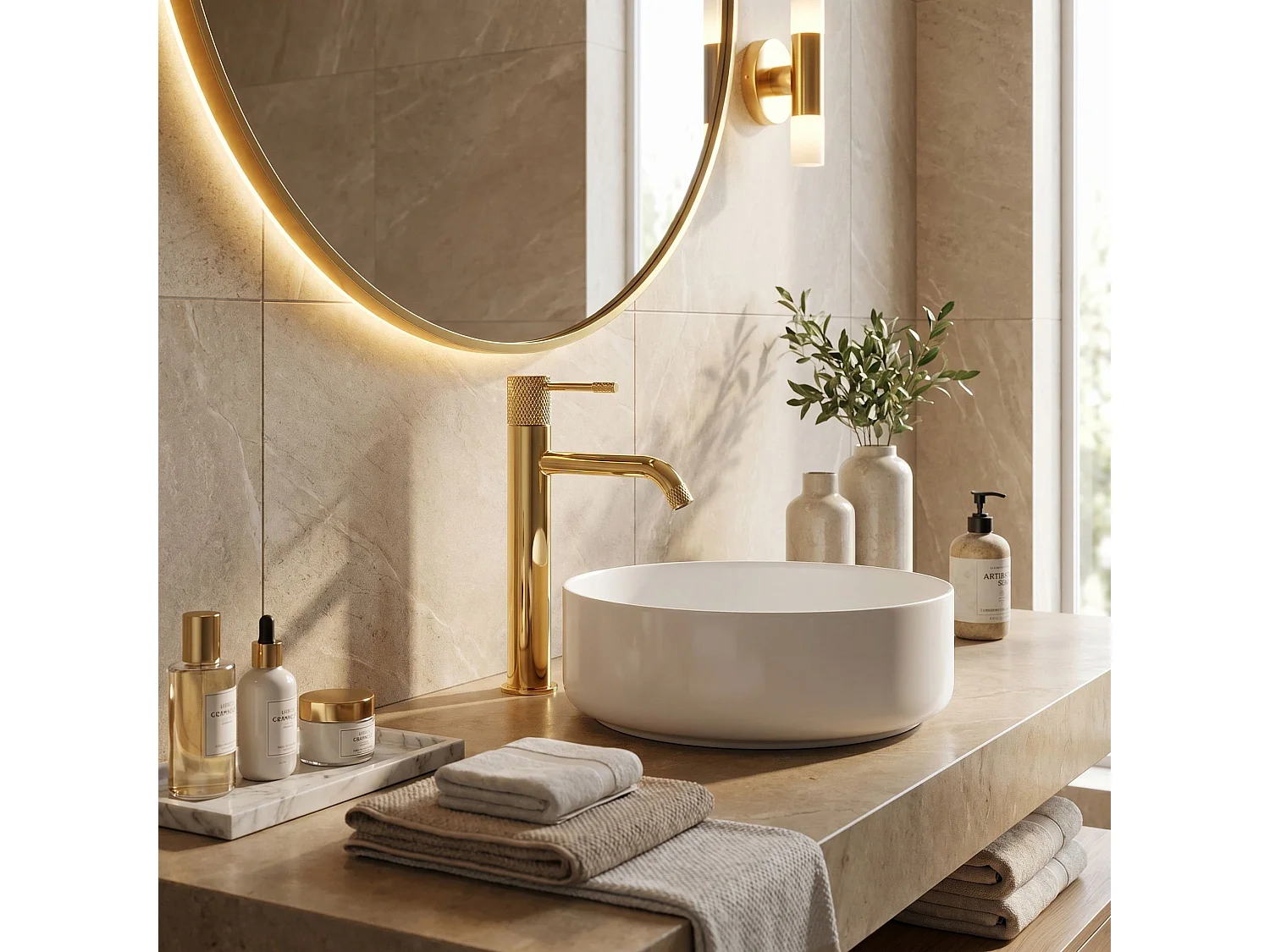 Wastafelkraan Rea Venti High Gold
