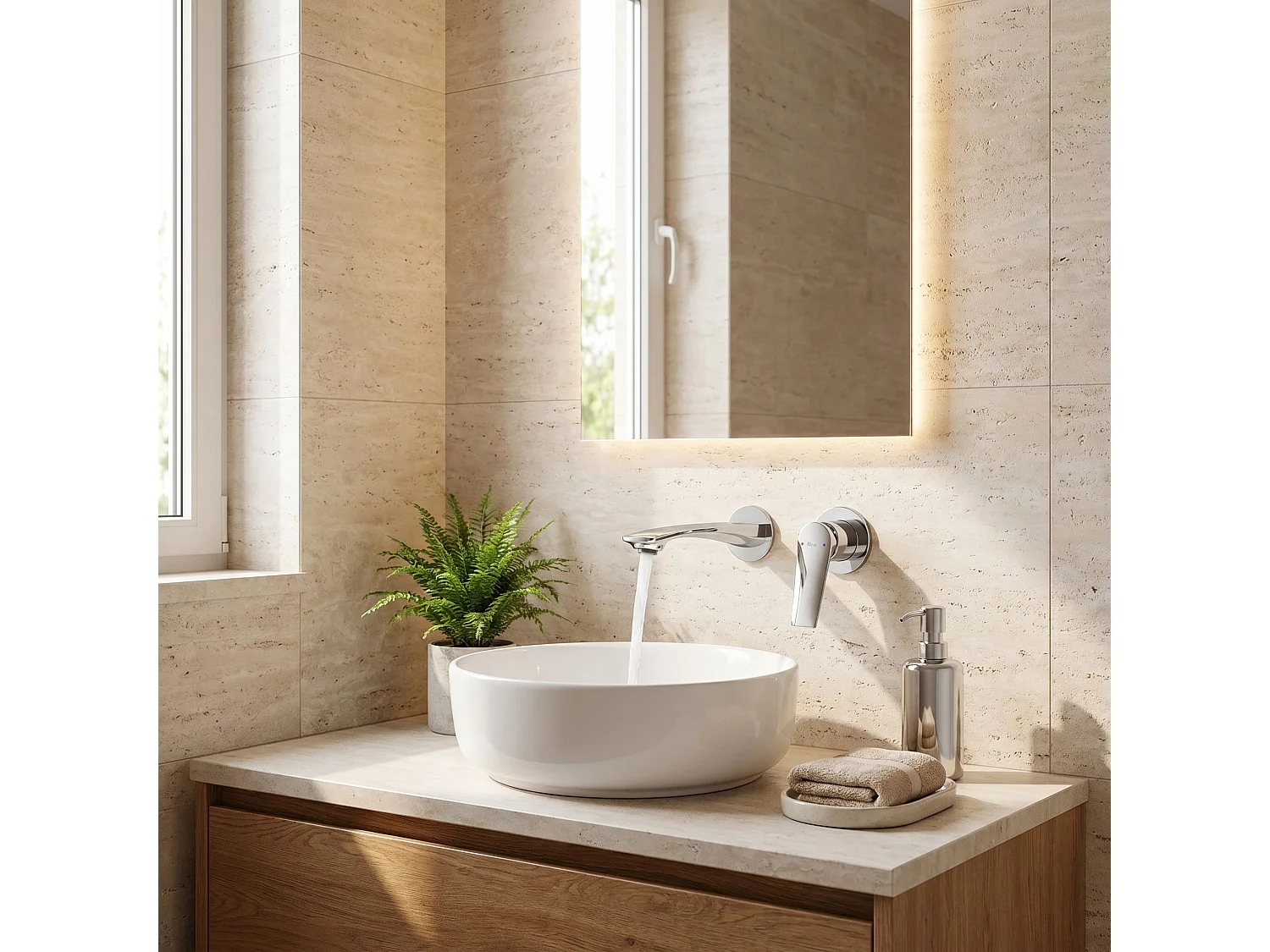 Robinet De Lavabo Rea Venti Low Brush Gold