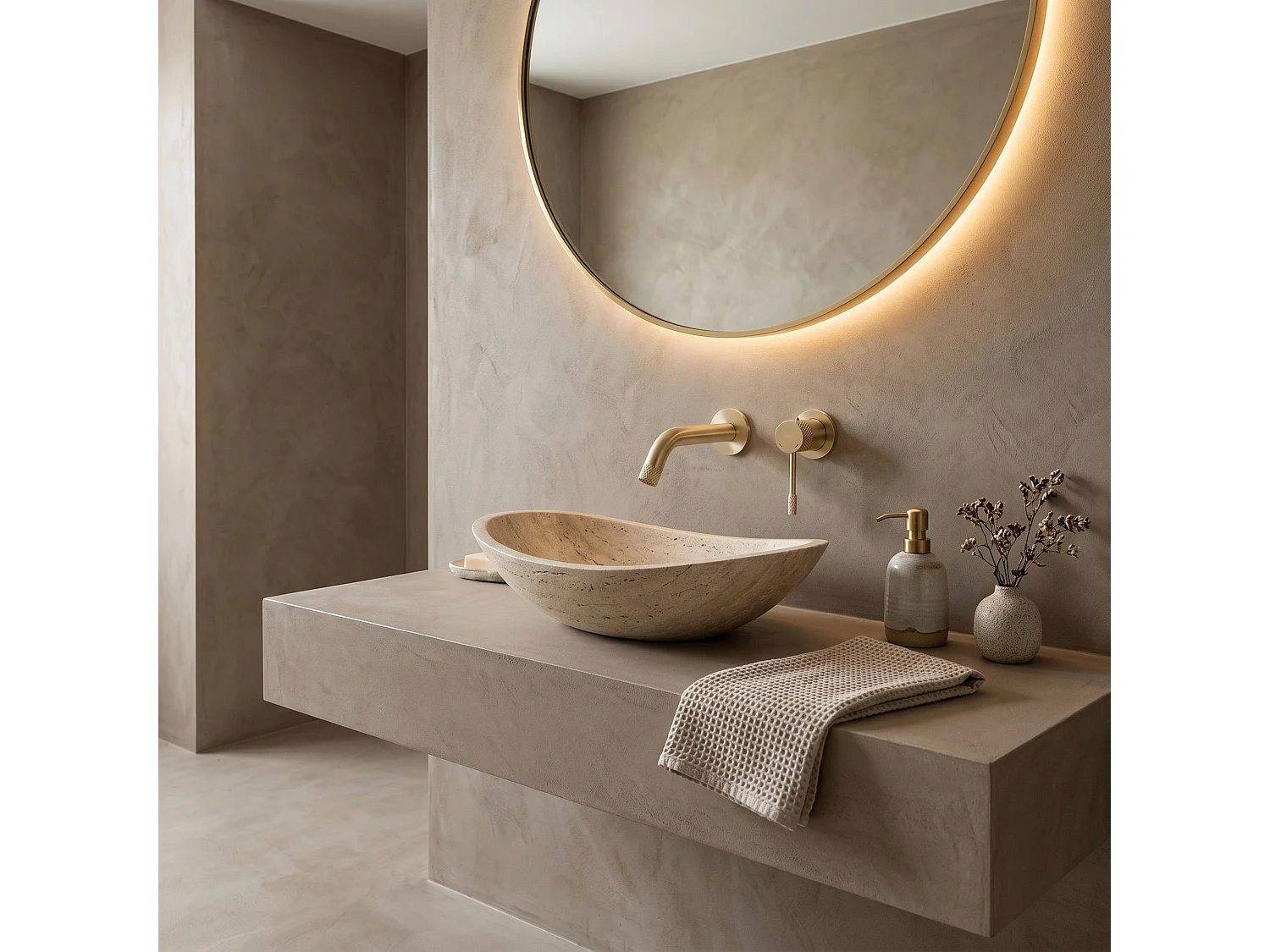 Robinet De Lavabo Encastré Rea Venti Brush Gold