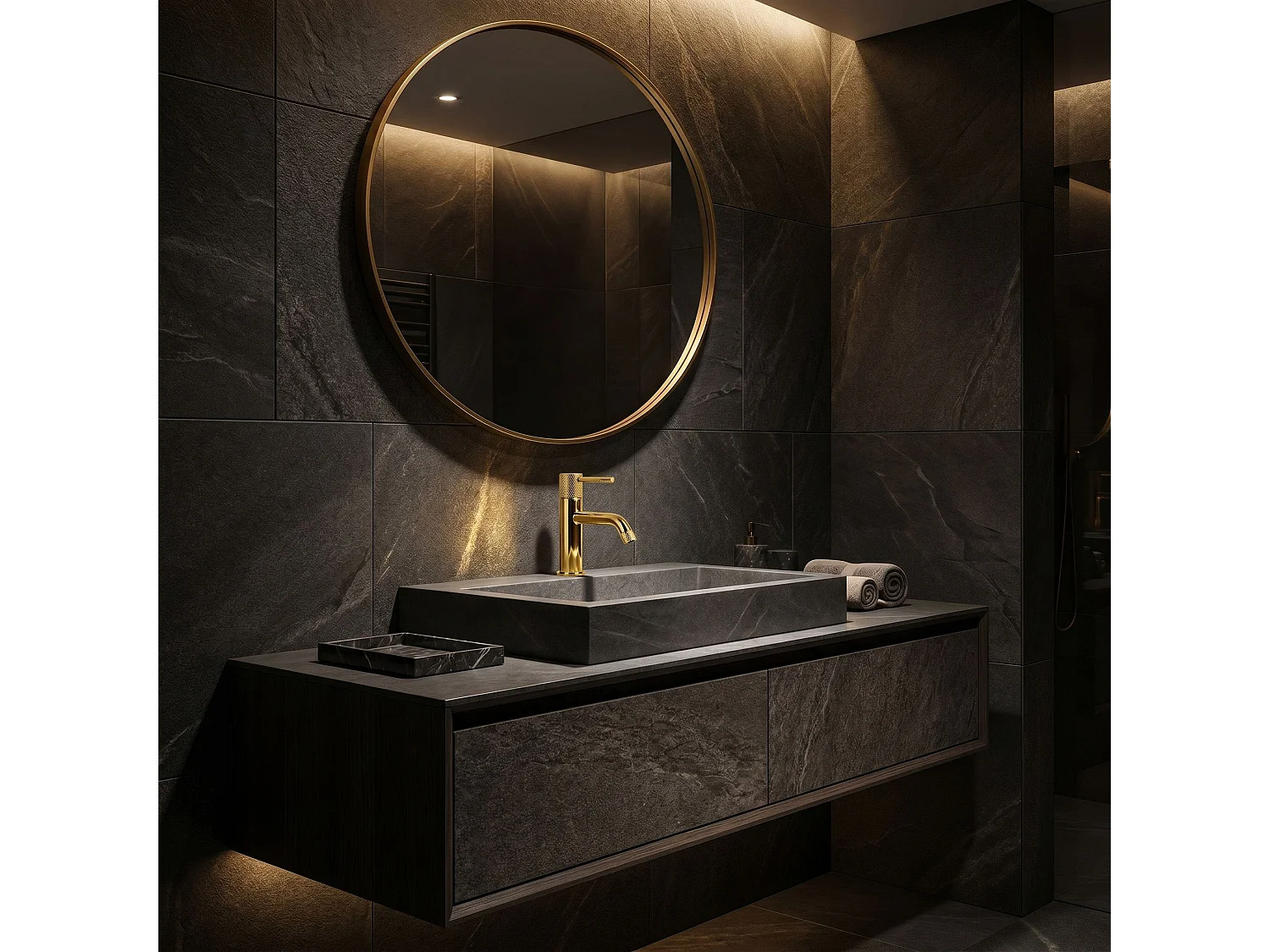 Robinet De Lavabo Rea Venti Low Gold