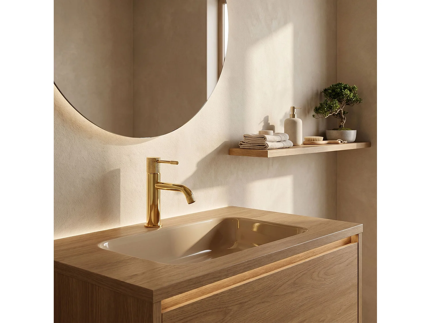 Robinet De Lavabo Rea Venti Low Gold