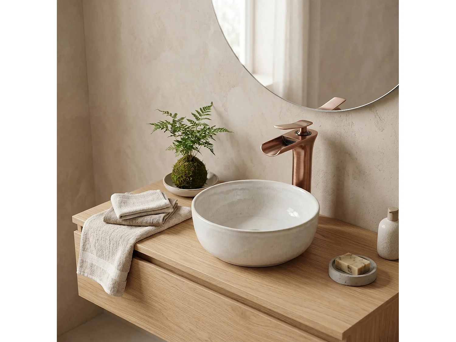 Robinet De Lavabo Rea Laguna High Brush Copper