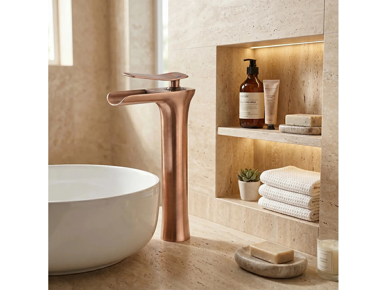 Robinet De Lavabo Rea Laguna High Brush Copper