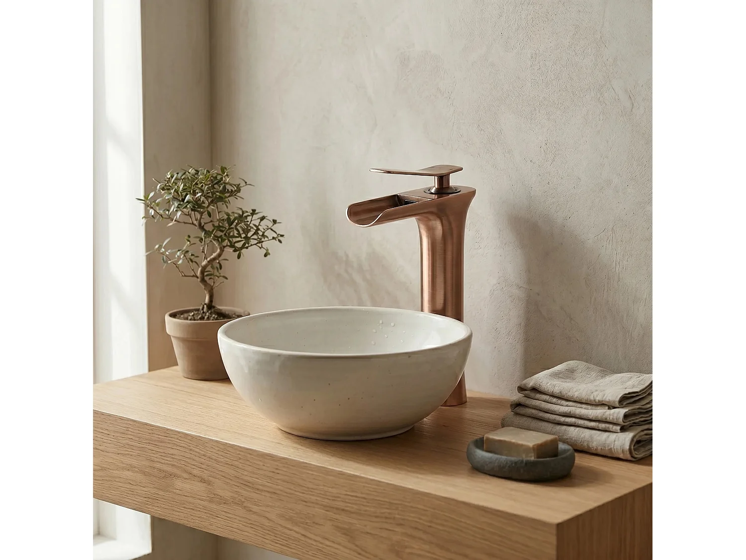 Robinet De Lavabo Rea Laguna High Brush Copper