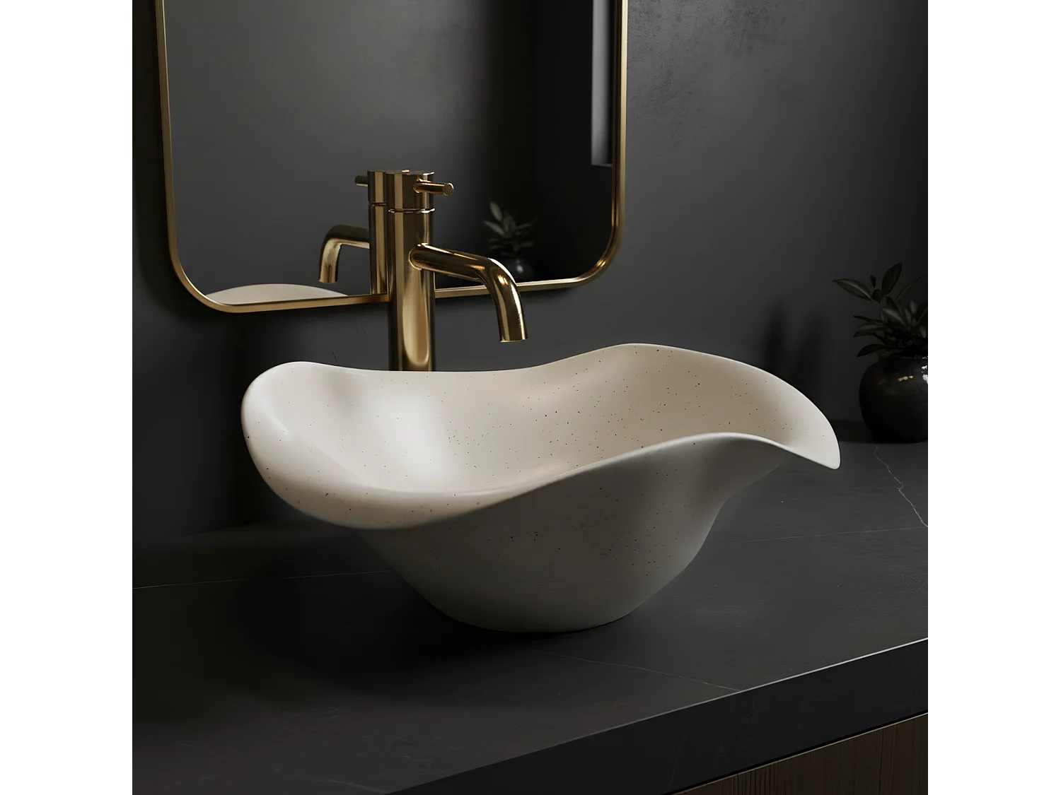 Opzetwastafel Rea Hm-35B Handmade Art Beige