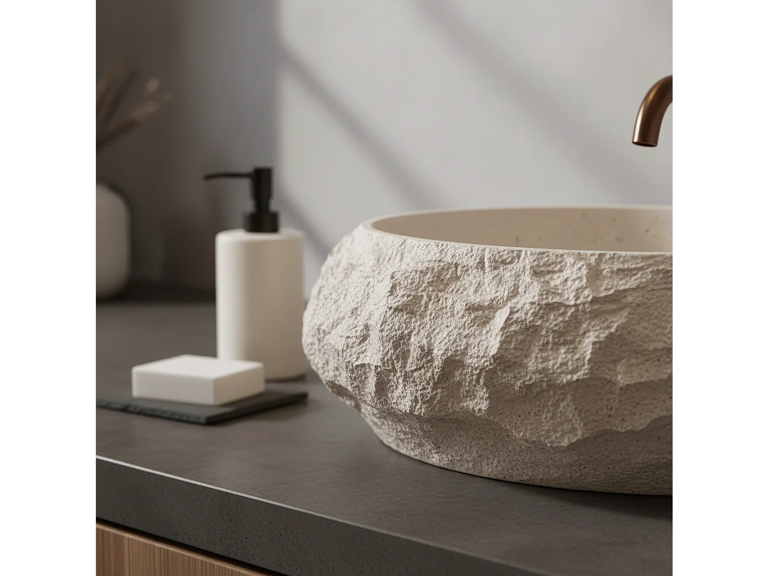 Bordplade Håndvask Rea Mika Warm Beige