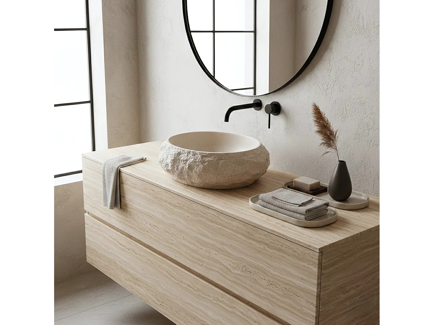 Bordplade Håndvask Rea Mika Warm Beige
