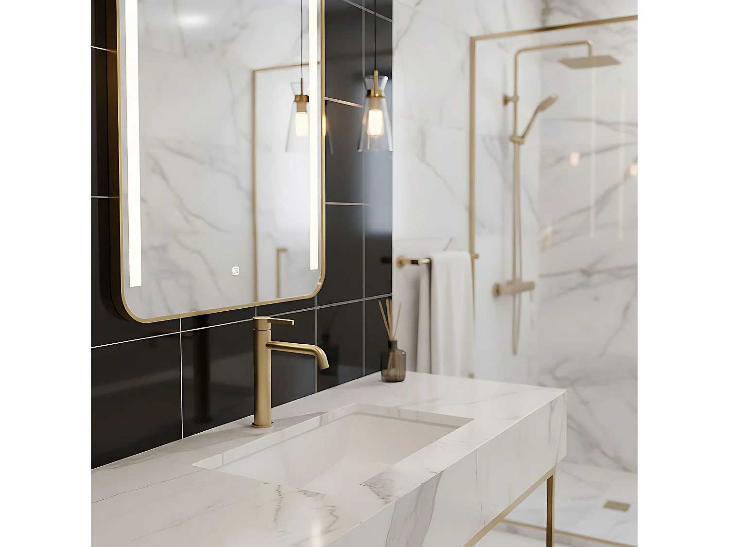 Wastafelmengkraan Rea Foster High Brush Gold