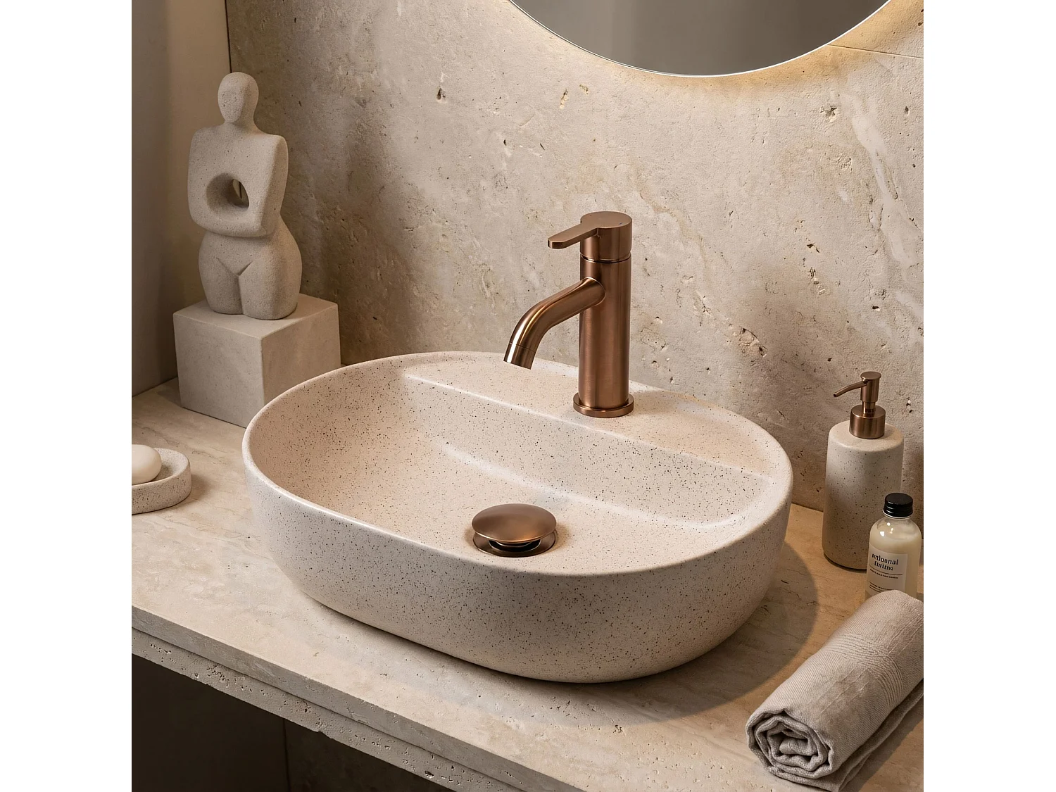 Bordmonteret Håndvask Rea Aura 42 Sandy Beige
