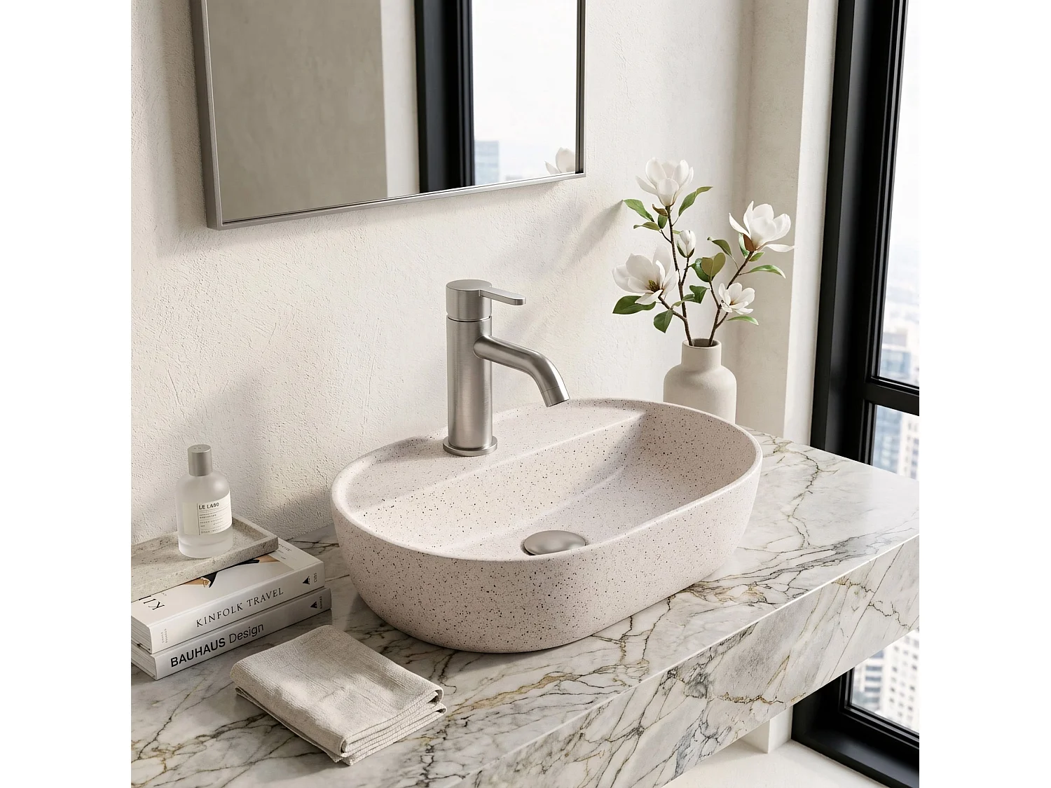 Bordmonteret Håndvask Rea Aura 42 Sandy Beige