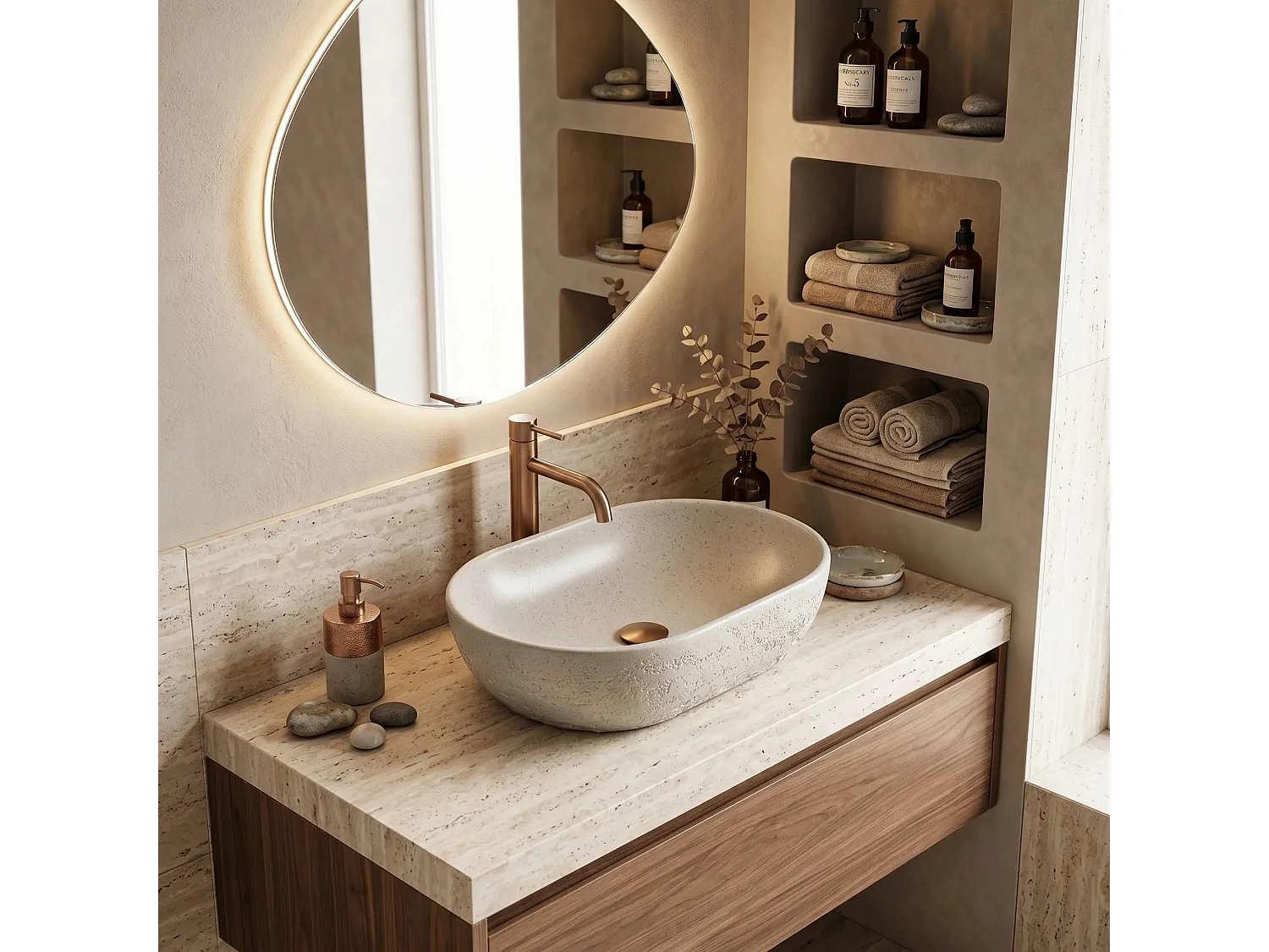 Vasque À Poser Rea Mira Greige Beige