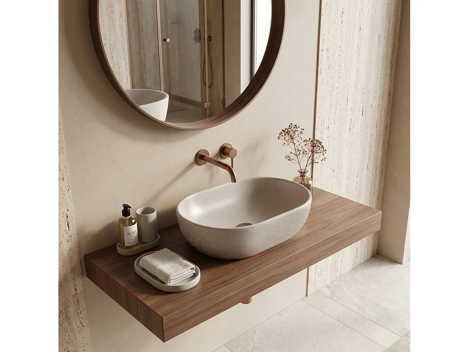 Vasque À Poser Rea Mira Greige Beige