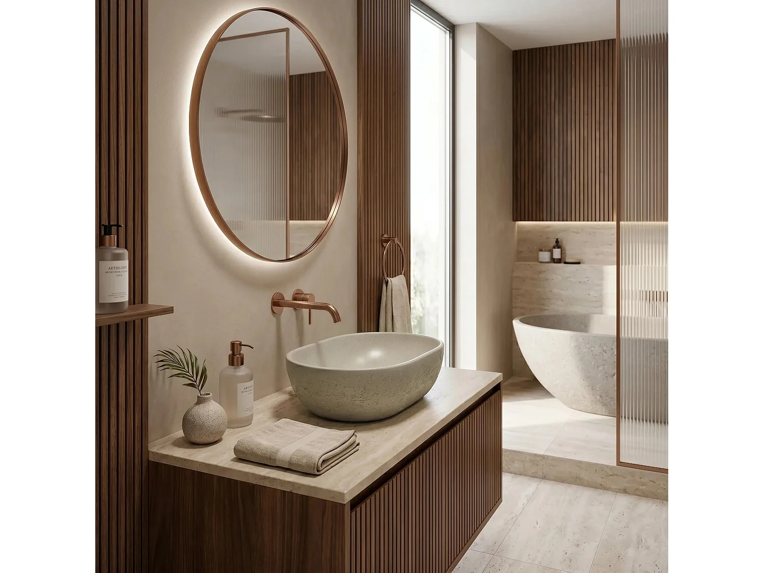 Vasque À Poser Rea Mira Greige Beige