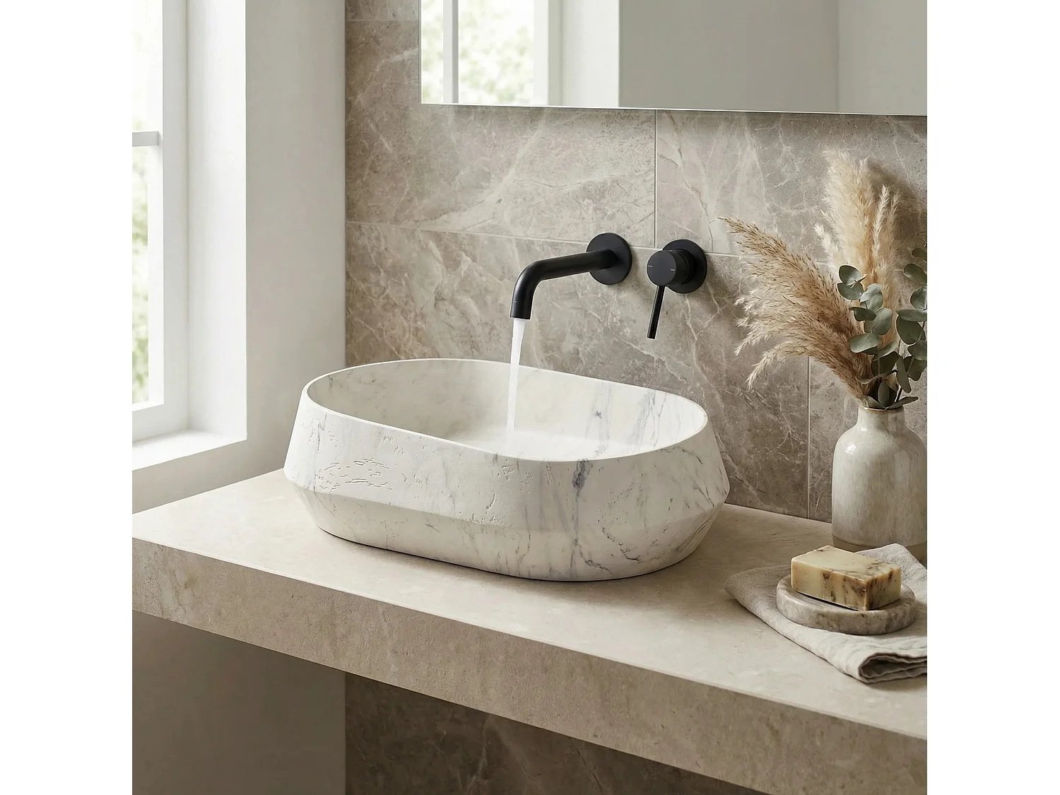 Bordplade Håndvask Rea Zoe Marlo Beige