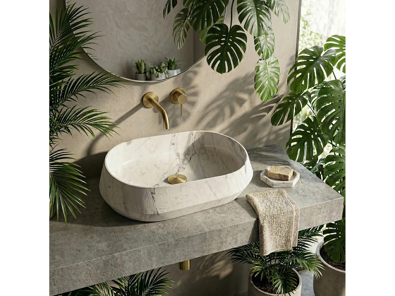 Bordplade Håndvask Rea Zoe Marlo Beige