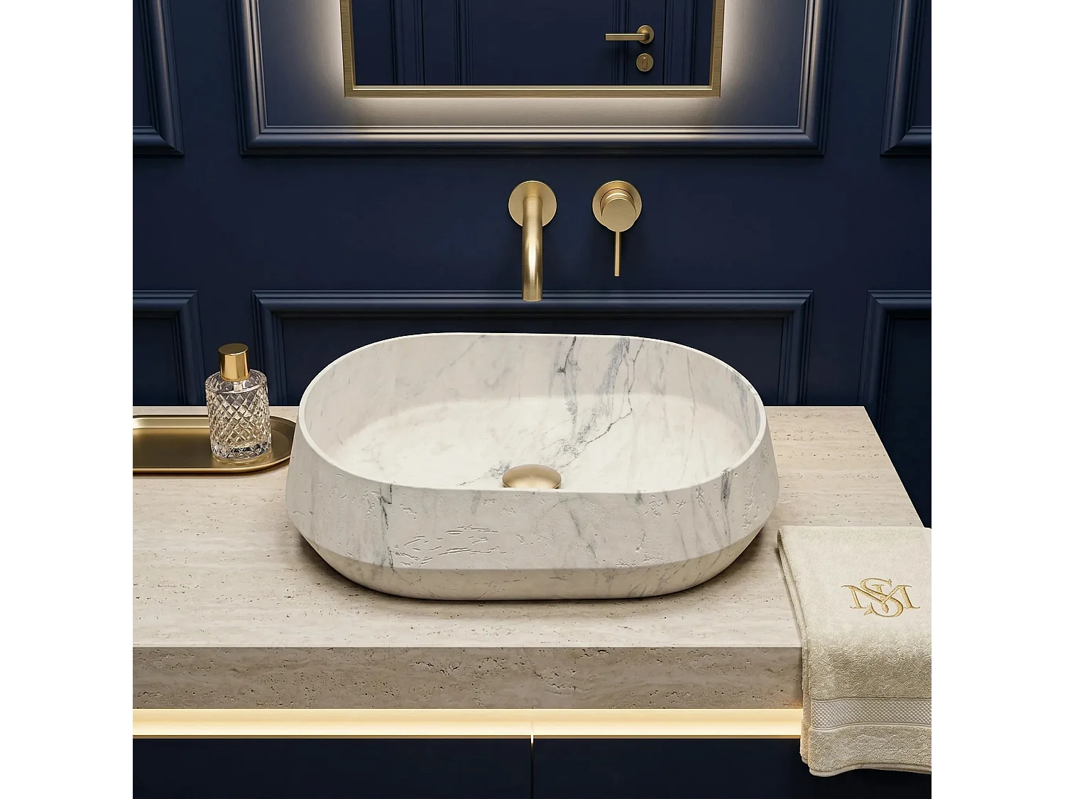 Bordplade Håndvask Rea Zoe Marlo Beige