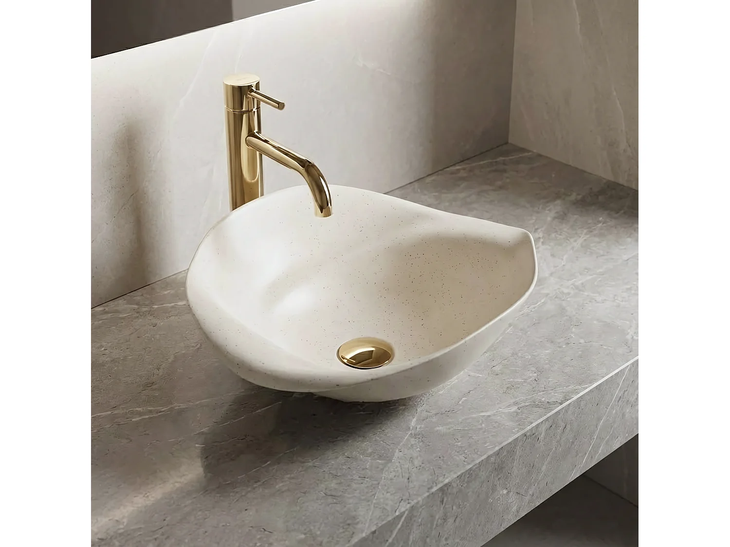 Opzetwastafel Rea Hm-34B Handmade Art Beige
