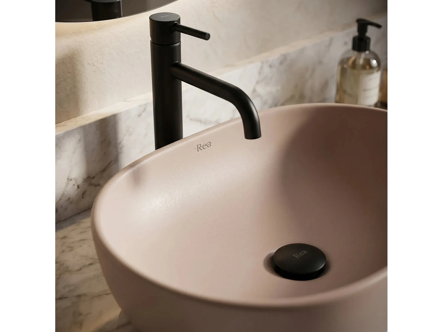 Bordmonteret Håndvask Rea Focus Taupe Beige
