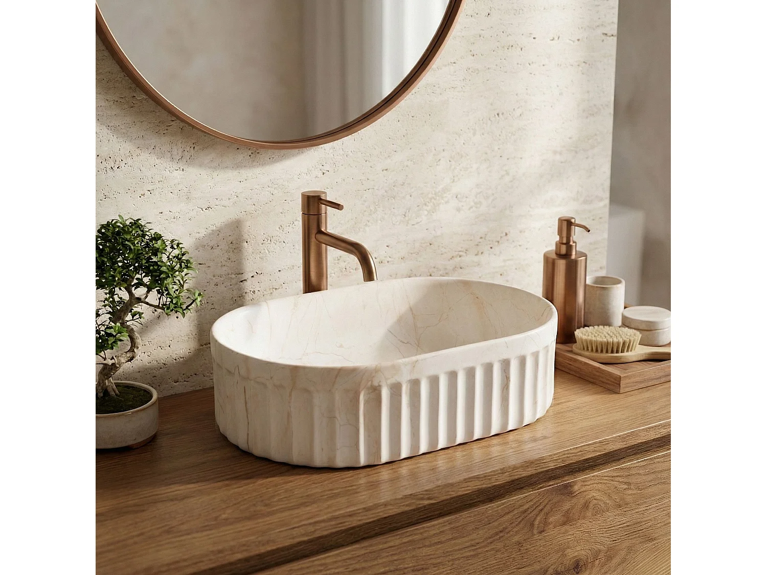 Vasque À Poser Rea Georgia Beige