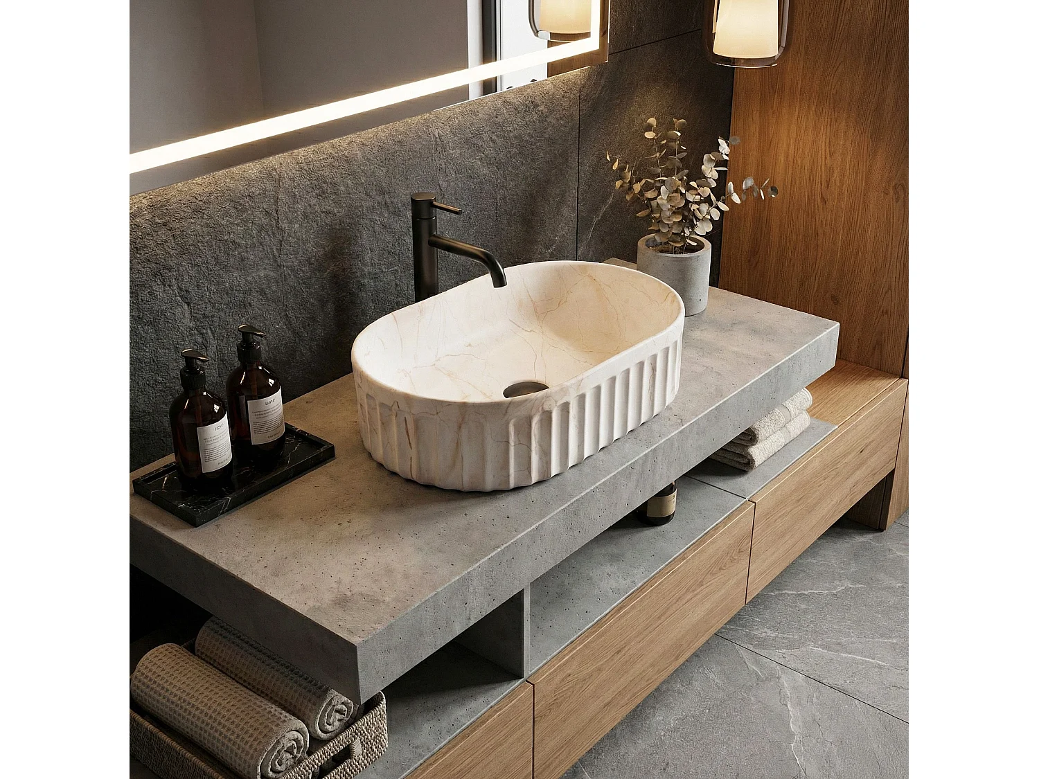 Vasque À Poser Rea Georgia Beige