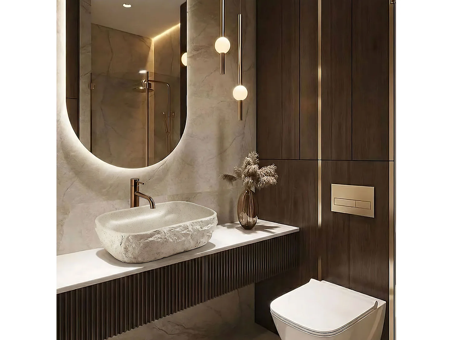Opzetwastafel Rea Bianka Beige