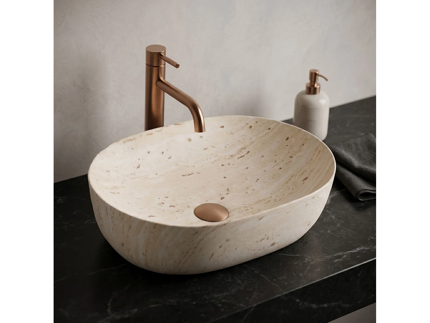 Bordplade Håndvask Rea Amelia 48 Travertine Classic Beige