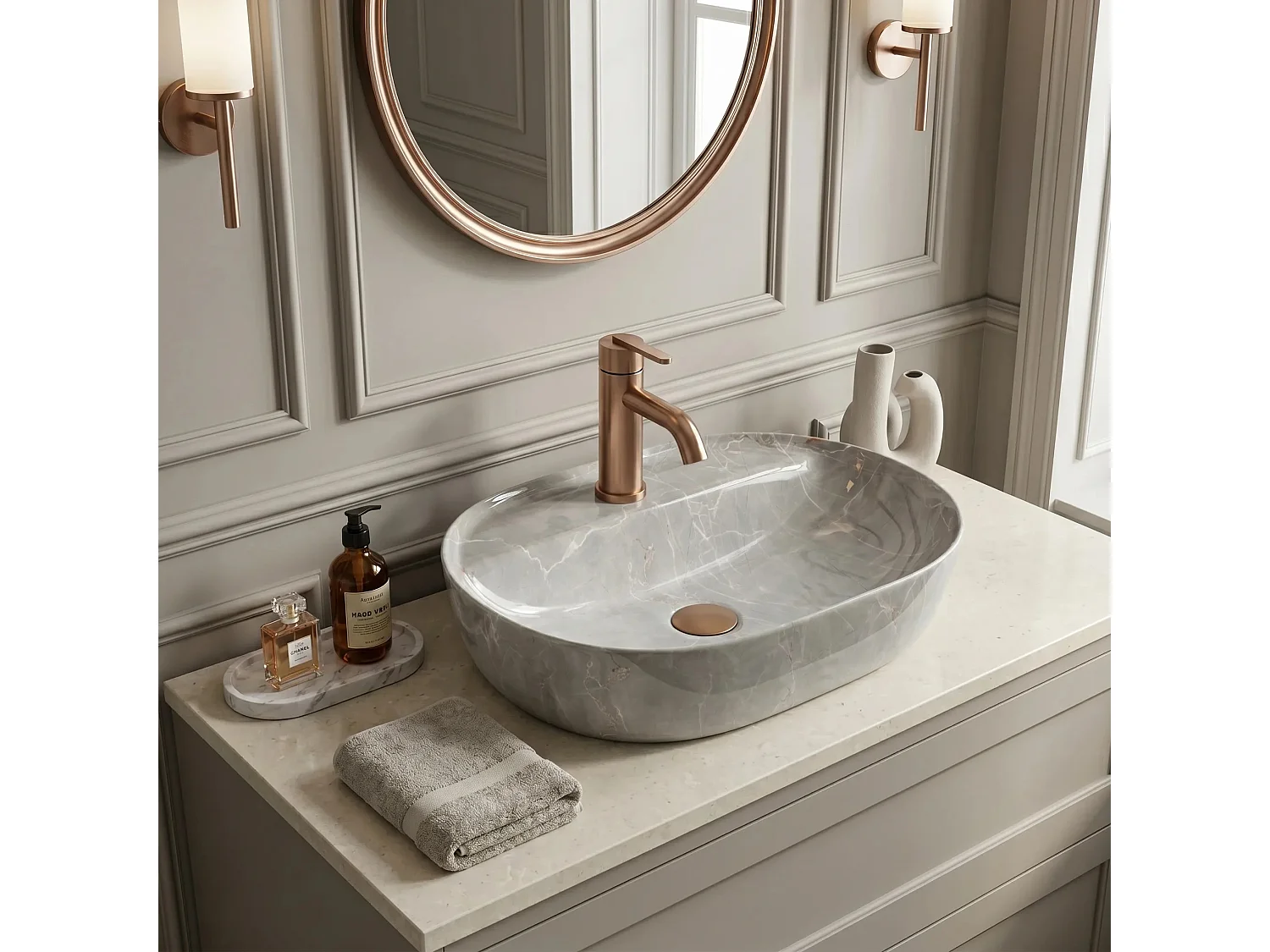 Bordmonteret Håndvask Rea Aura 51 Kashmir Grey
