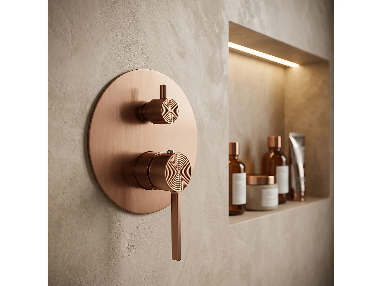 Ensemble De Douche Encastré Rea Foster + Box Brush Copper