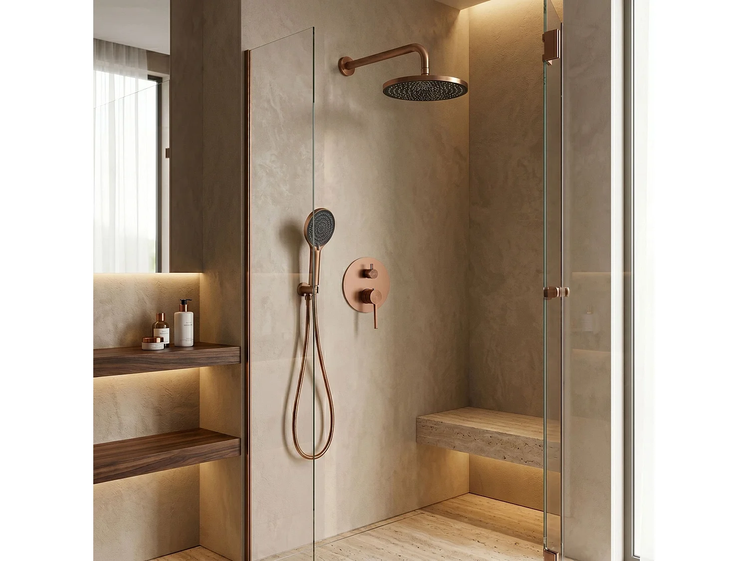 Ensemble De Douche Encastré Rea Foster + Box Brush Copper