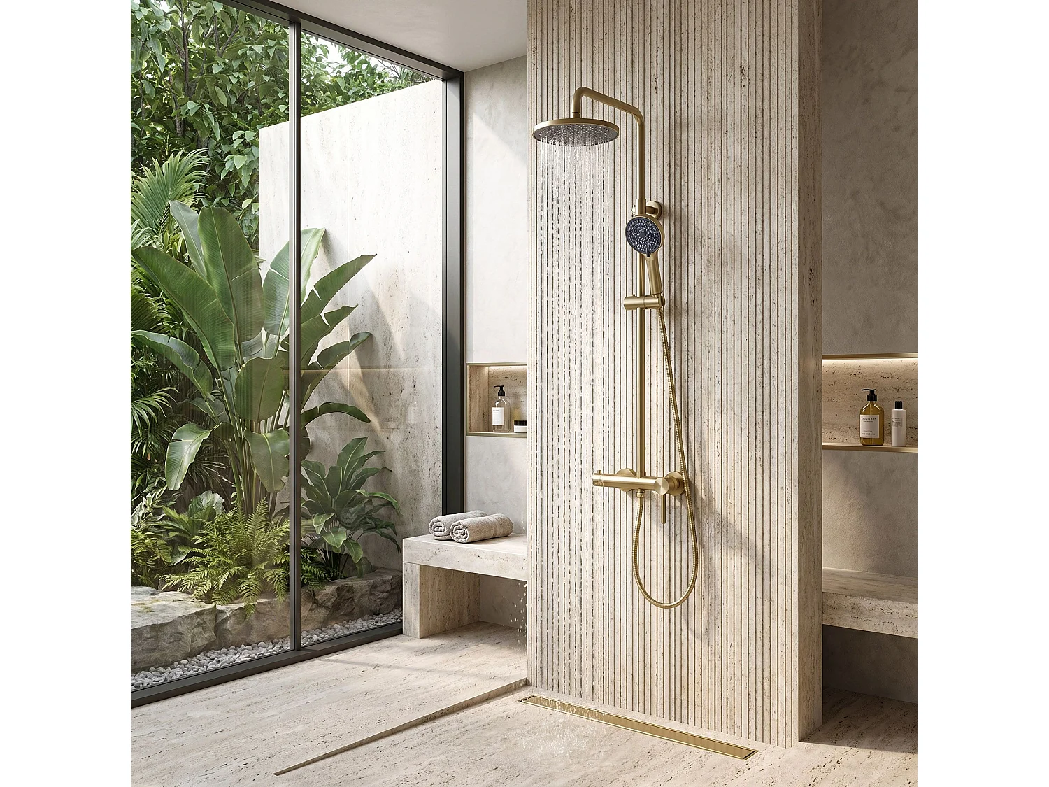 Ensemble De Douche Rea Foster Brush Gold